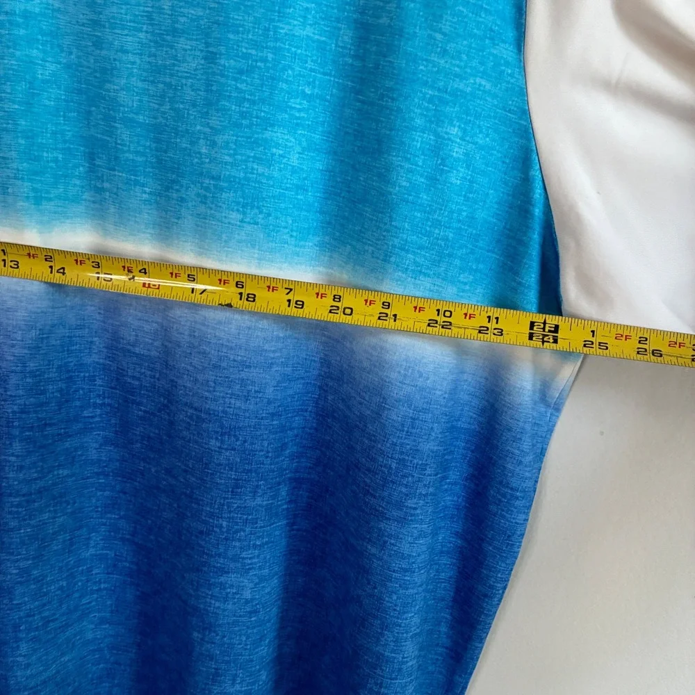 Nike Golf Polo Shirt Mens XXL Blue Ombre‎ Dri-Fit Tour Performance Short Sleeve